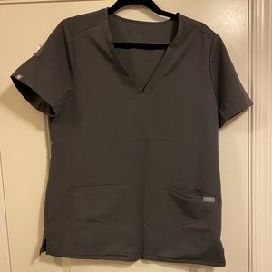Worn once! Figs Dark Gray Casma 3 pocket Scrub Top size Medium